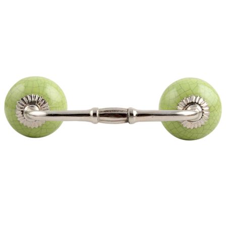Lime Green Crackle Ceramic Bridge Handle 